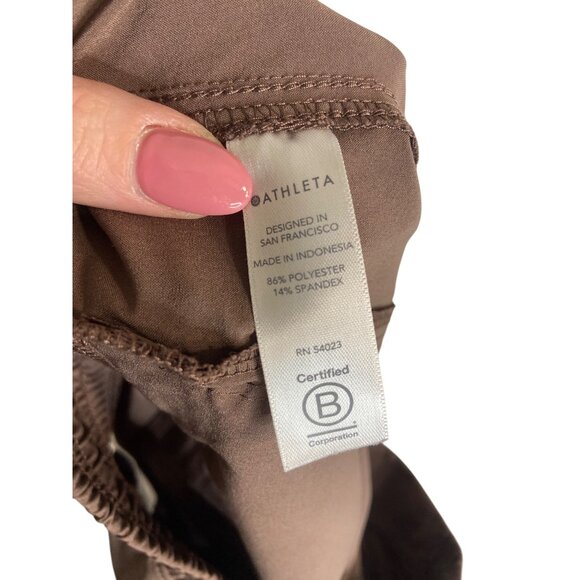 Athleta Chelsea Utility Jogger Pants Brown Zip Pockets Elastic Waist-sz 10 - Picture 10 of 11